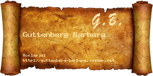 Guttenberg Barbara névjegykártya